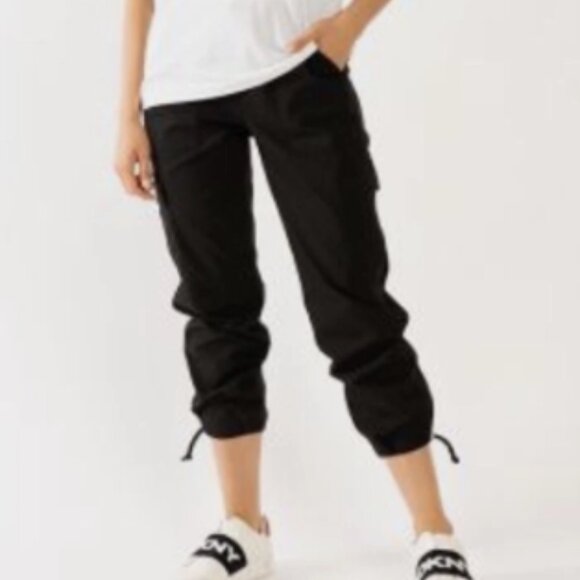 Dkny Pants - DKNY Black Cargo Joggers with Adjustable Drawstring Hem--NEW--28/8